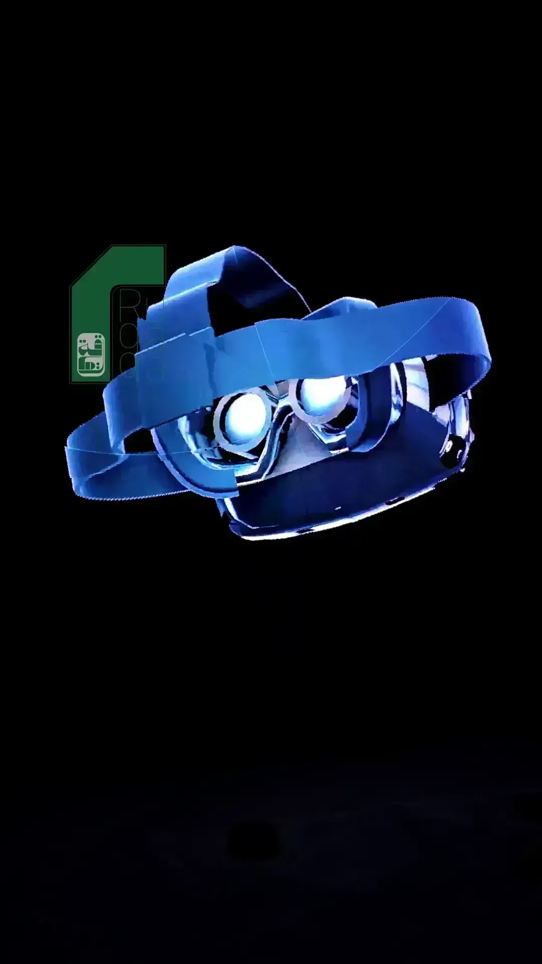 Ruqaqa hologram fan projecting a 3D VR headset floating in mid-air