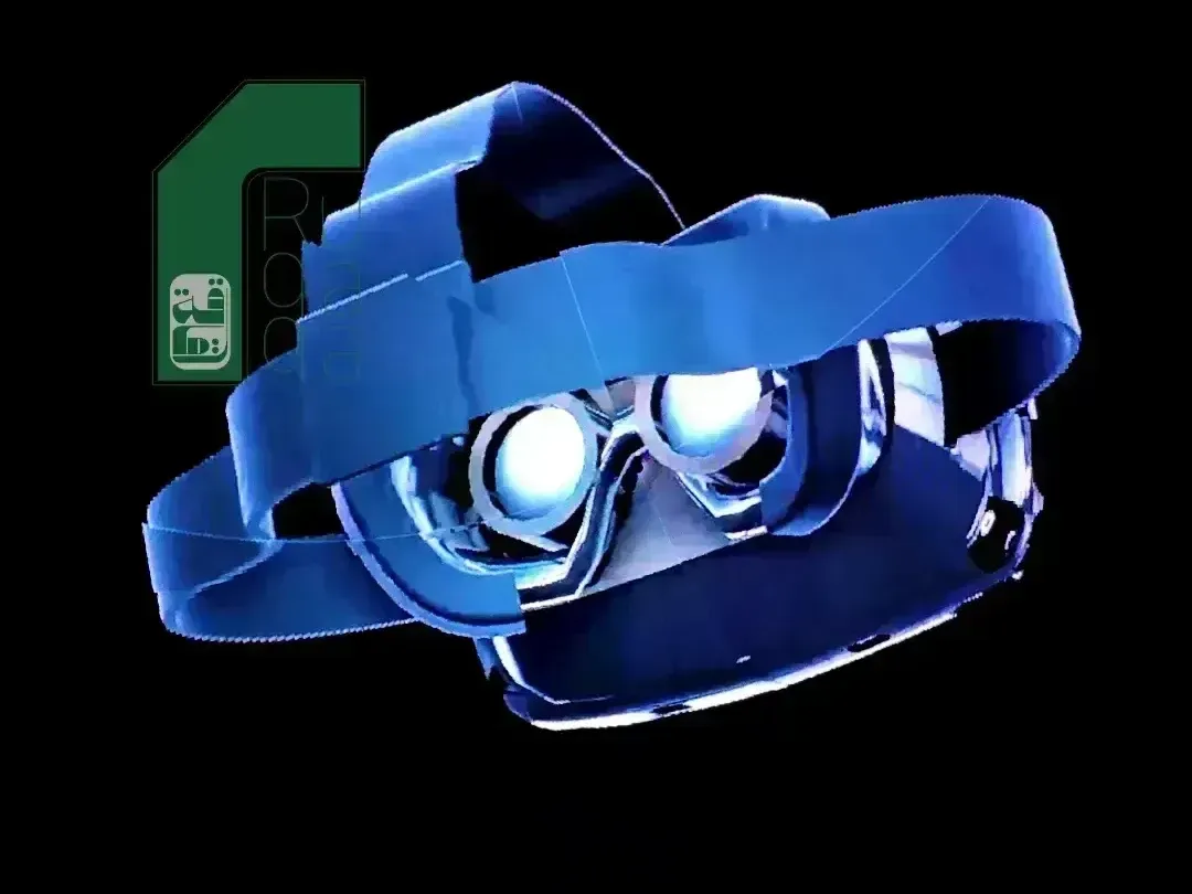 Ruqaqa hologram fan projecting a 3D VR headset floating in mid-air